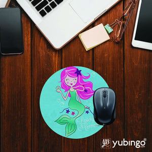 Lovely Mermaid Mouse Pad (Round)-Image2