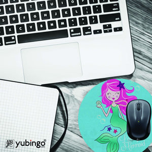 Lovely Mermaid Mouse Pad (Round)-Image4