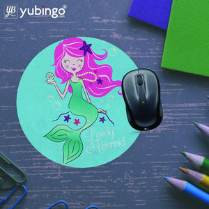 Lovely Mermaid Mouse Pad (Round)-Image5
