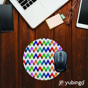 Multicolour Zig Zag Mouse Pad (Round)-Image2