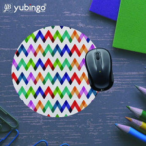 Multicolour Zig Zag Mouse Pad (Round)-Image5