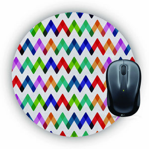 Multicolour Zig Zag Mouse Pad (Round)