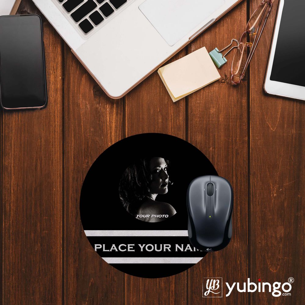 Name with Photo Mouse Pad (Round)