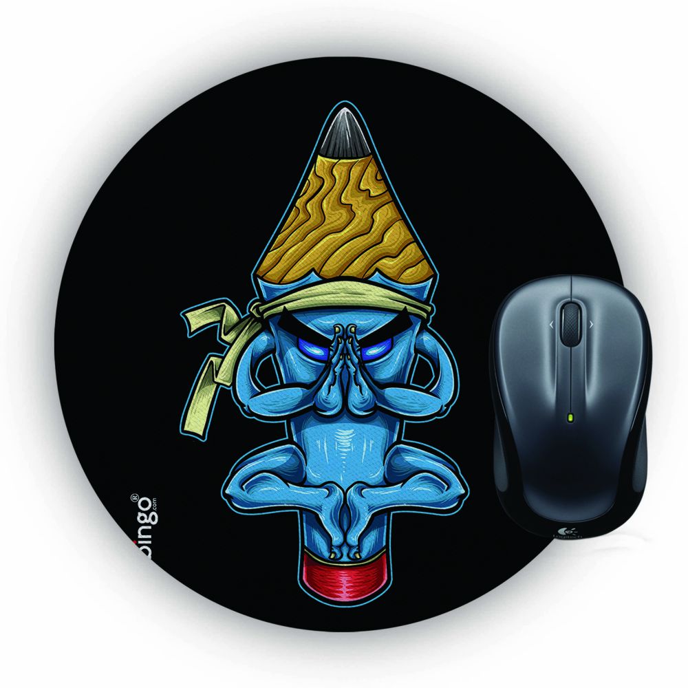 Pencil Monk Mouse Pad (Round)