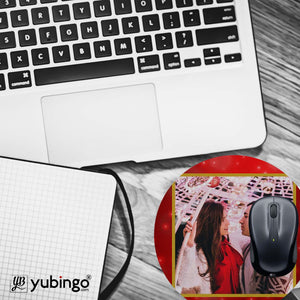 Photo with Golden Border Mouse Pad (Round)-Image4