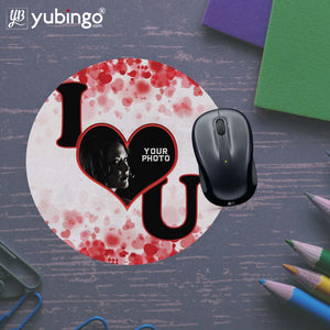 Say ILU with Photo Mouse Pad (Round)-Image5