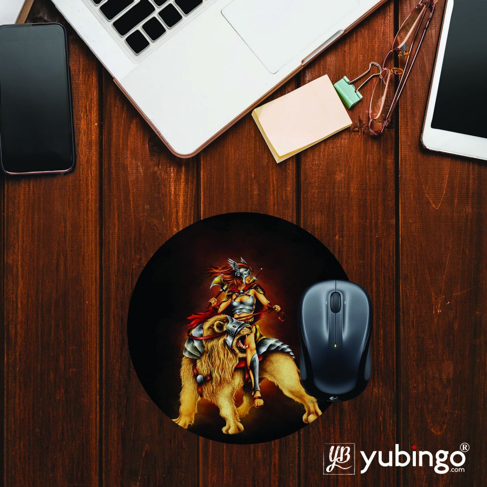 The Lion Rider Mouse Pad (Round)