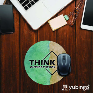 Think Outside The Box Mouse Pad (Round)-Image2