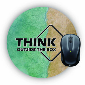 Think Outside The Box Mouse Pad (Round)
