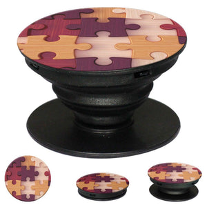 Wooden Jigsaw Mobile Grip Stand (Black)-Image2