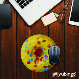 Yellow Doughnut Mouse Pad (Round)-Image2