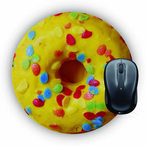 Yellow Doughnut Mouse Pad (Round)