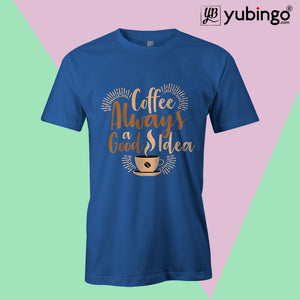 Coffee Always Good Men T-Shirt-Royal Blue