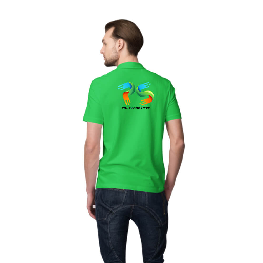 Flag Green Customised Men's Polo Neck  T-Shirt - Back Print