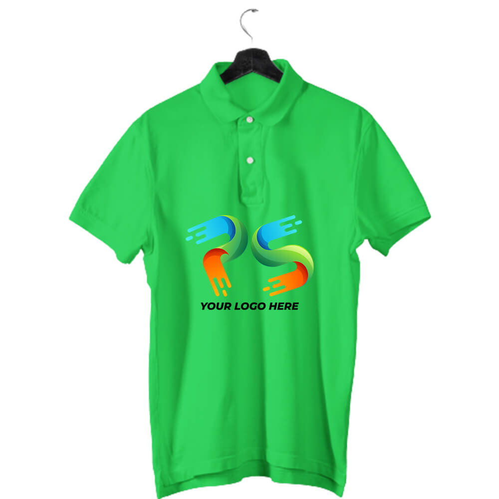 Flag Green Customised Men's Polo Neck  T-Shirt - Front and Back Print