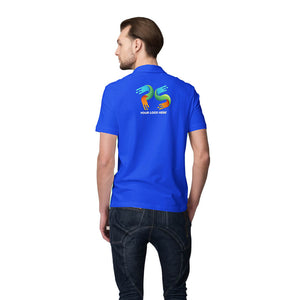 Royal Blue Customised Men's Polo Neck  T-Shirt - Front and Back Print