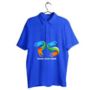Royal Blue Customised Men's Polo Neck  T-Shirt - Front Print