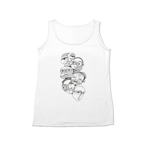 Face on face Tank Tops-White