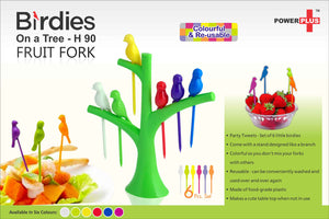 Birdies on a Tree Fruit Fork Set - Set of 6, Available in 6 Colors