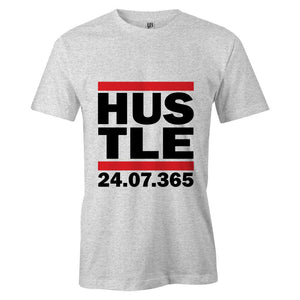 Hustle 365 Days Men T-Shirt-White Melange