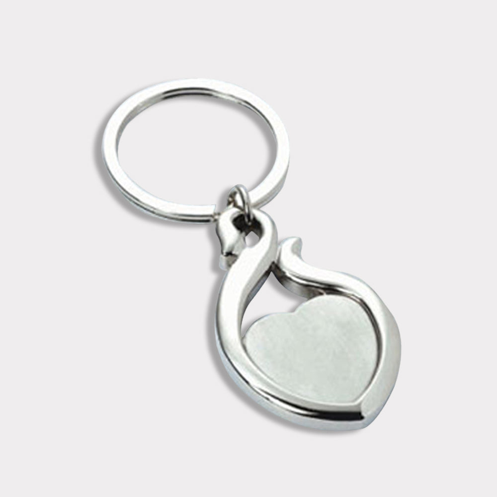 Heart-Shaped Metal Keychain with Personalized Engraving