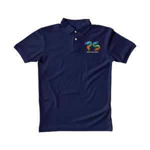 Polo Neck Navy Blue  Customised Kids T-Shirt - Front Print