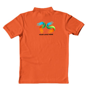 Polo Neck Orange  Customised Kids T-Shirt - Front And Back Print