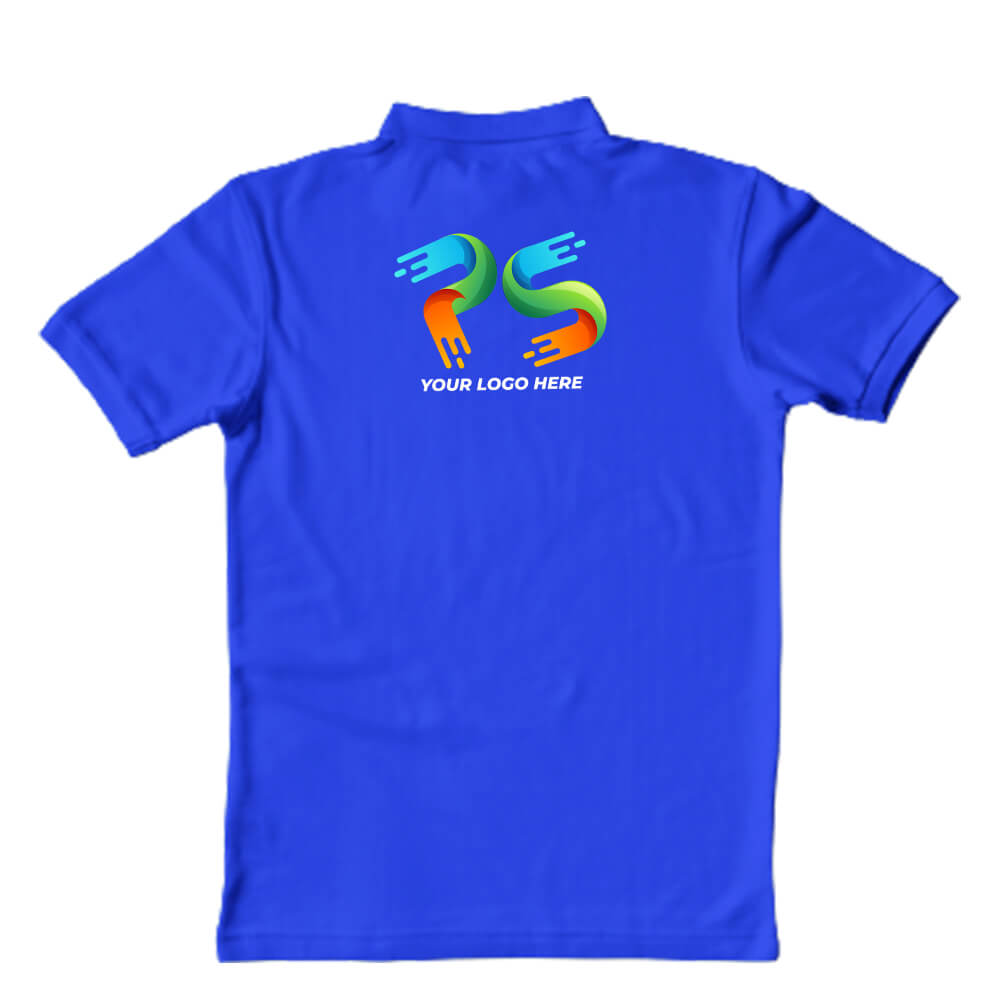 Polo Neck Royal Blue  Customised Kids T-Shirt - Back Print