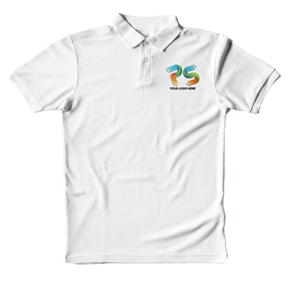 Polo Neck White  Customised Kids T-Shirt - Front And Back Print
