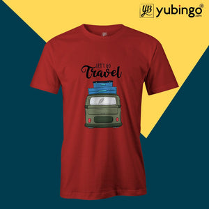 Let's Go Traveling Men T-Shirt-Red