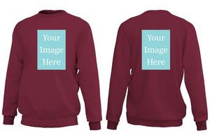 Maroon Customised Sweat Shirt - Front and Back Print