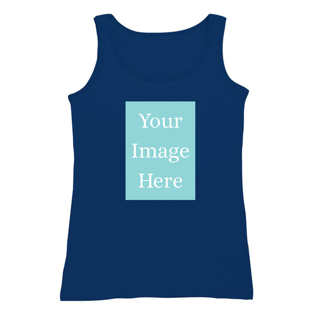 Navy Customised Tank Top - Front Print