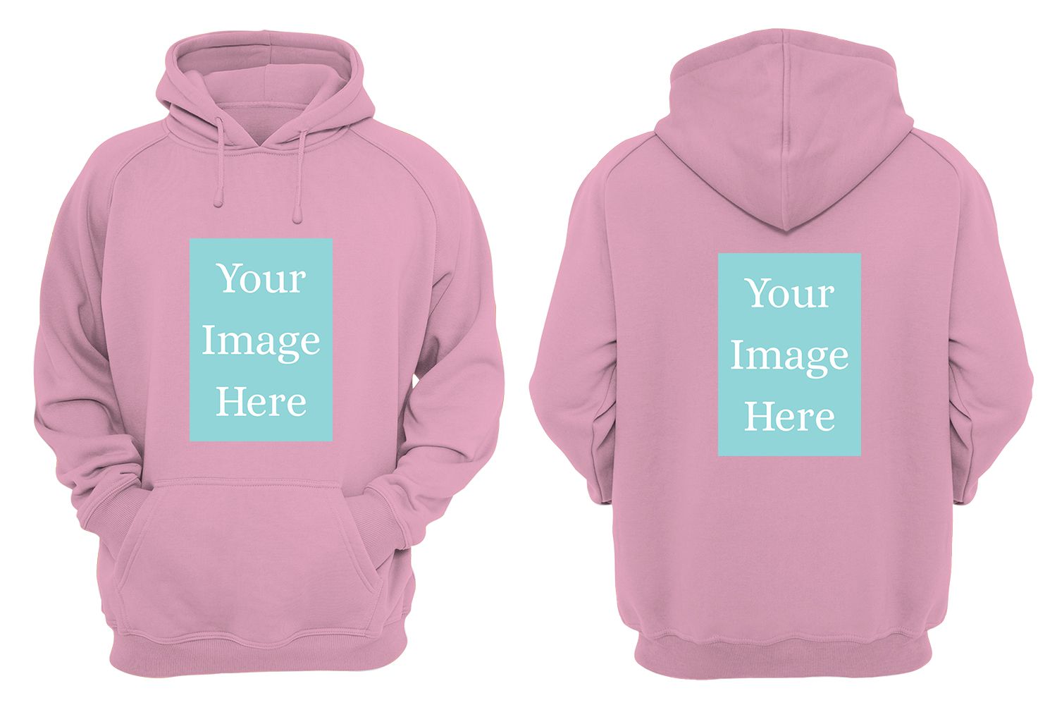 Pink Customised Hoodie - Front and Back Print