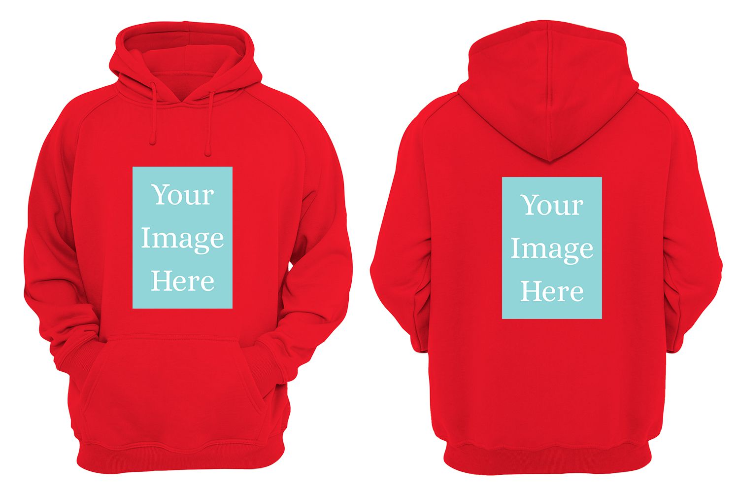 Red Customised Hoodie - Front and Back Print