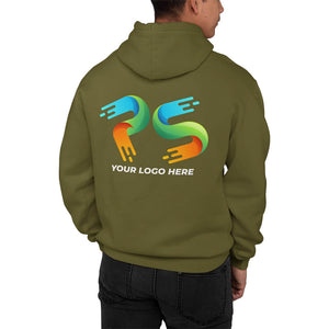 Olive Green Customised Hoodie - Front and Back Print