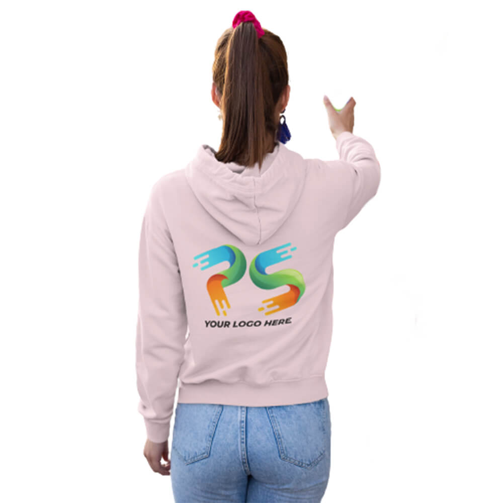Soft Pink  Customised Women's Crop  Hoodie - Front and Back Print