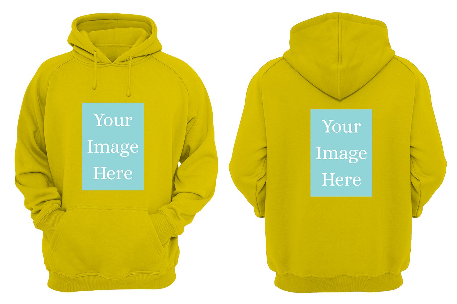 Yellow Customised Hoodie - Front and Back Print