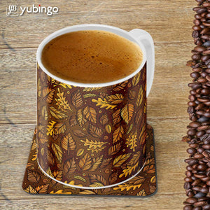 Autumn Leaves Customised Alphabet Coffee Mug With Coaster-Image4