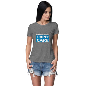 Breaking News Women T-Shirt-Grey Melange