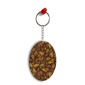 Autumn Leaves Oval Key Chain