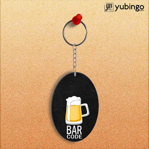 Bar Code Oval Key Chain-Image2