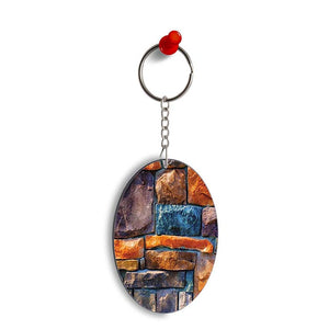 Colourful Stones Oval Key Chain