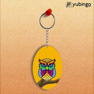 Cool Owl Oval Key Chain-Image2