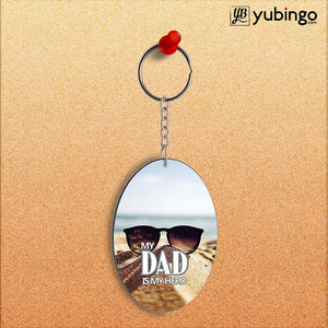 Dad is My Hero Oval Key Chain-Image2