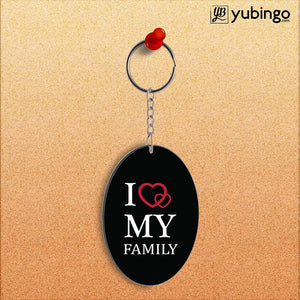 I Love My Family Oval Key Chain-Image2