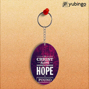 In Christ I Find Hope Oval Key Chain-Image2