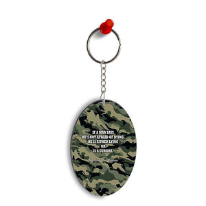 Indian Army Quote Oval Key Chain