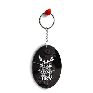 Keep Trying Oval Key Chain