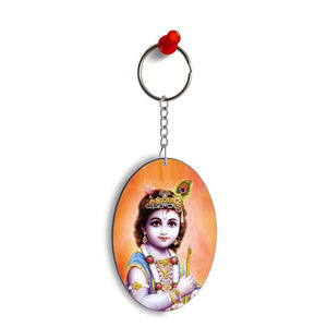Little Krishna Oval Key Chain