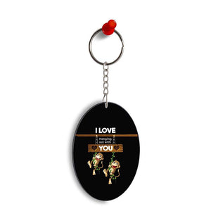 Love Hanging Out Oval Key Chain
